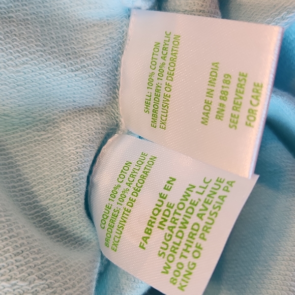 Lilly Pulitzer Aldean Sweatshirt Bubbly Block Letters Seafoam Color Women XL - Picture 8 of 9